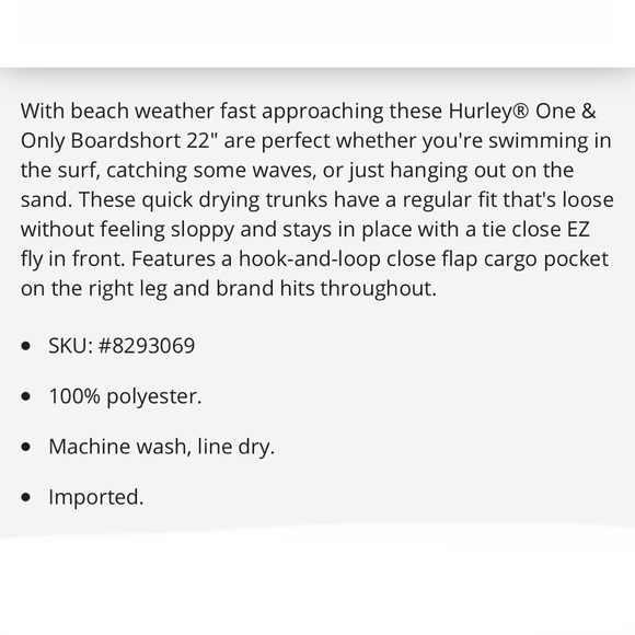 NWOT Hurley One & Only 22“ Boardshort - Picture 11 of 11